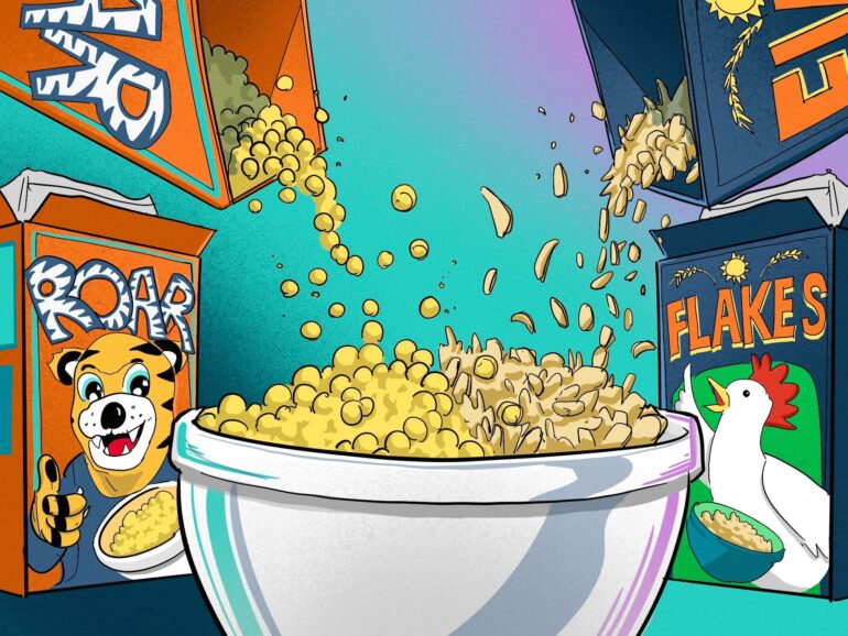 box of cereals corn flakes kellogg nyse k